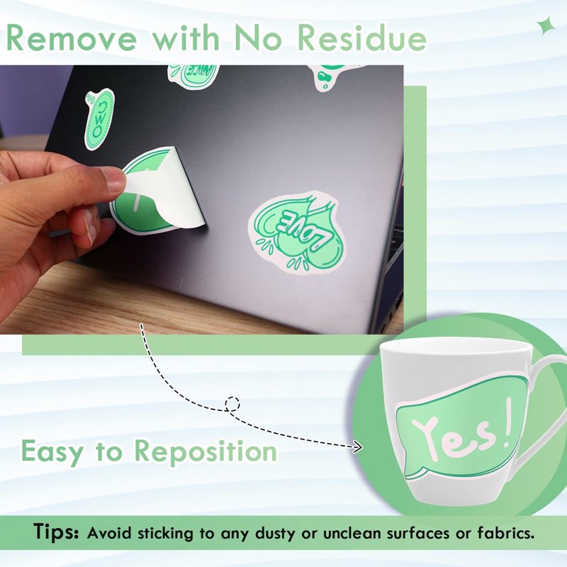 Printable Vinyl Sticker Paper for Inkjet Printers 8.5x11 Waterproof Matte Sheets