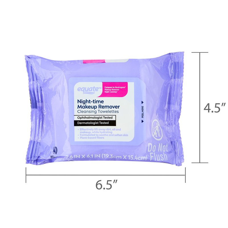 Night-time Makeup Remover Cleansing Towelettes - 6 Pack