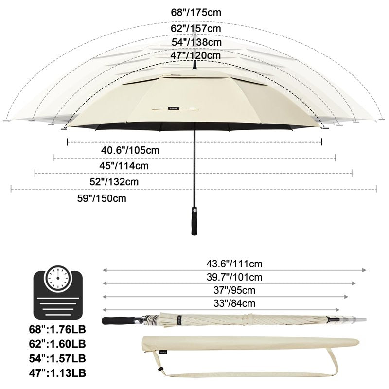 Oversized UV Protection Golf Umbrella with Auto Open Vented Canopy Windproof Sun Rain