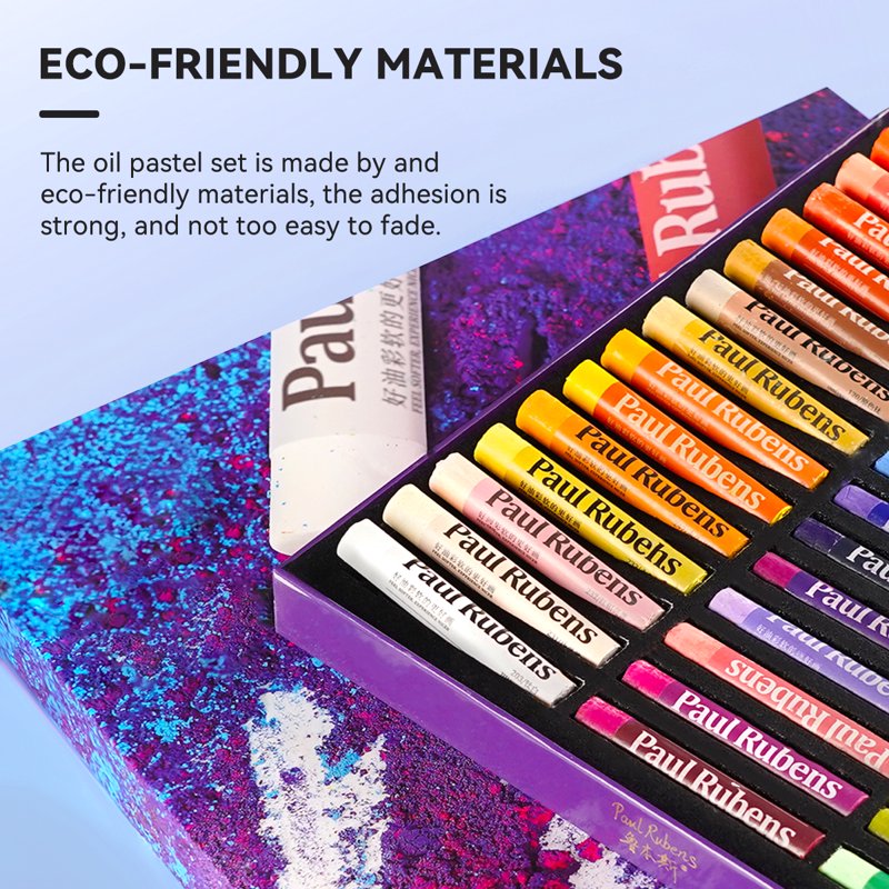 Oil Pastels Set 49 Vibrant Colors & 2 White for Artists Beginners Students