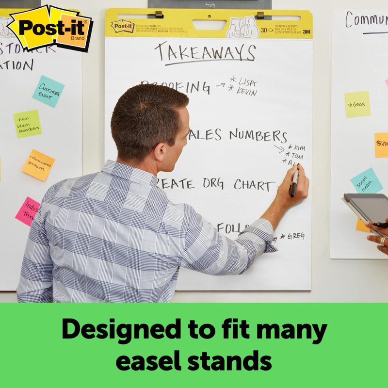 Post-it Super Sticky Easel Pads for Presentations and Brainstorming, 25x30 Inches, 8 Pads
