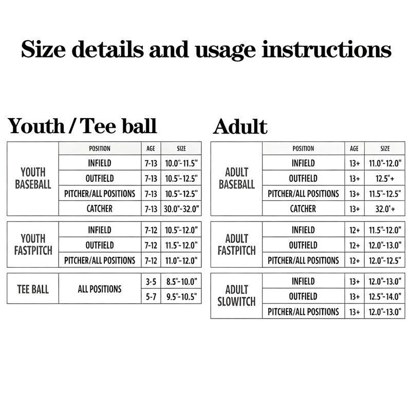 Youth Baseball Softball Glove 9.5 Inch Right Hand Throw Artificial Leather