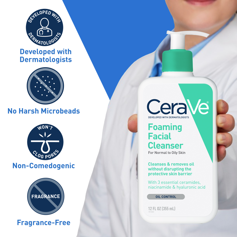 Foaming Facial Cleanser for Normal to Oily Skin - Non-Drying, 8 fl oz