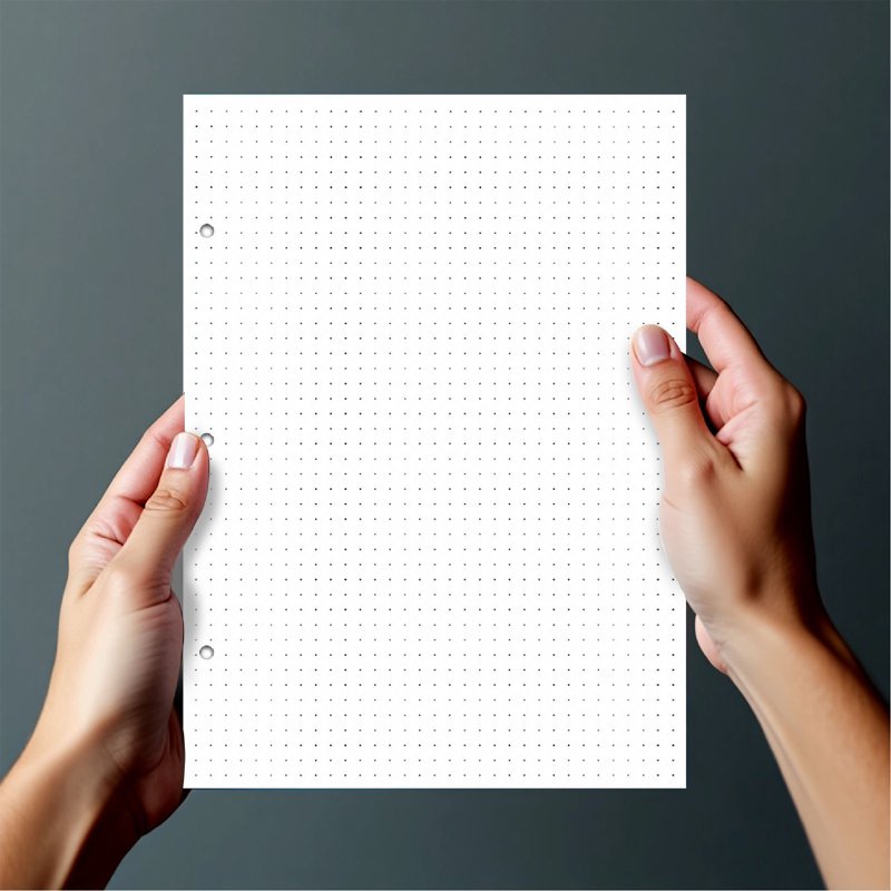 Dot Grid Loose Leaf Paper 8x11 Inches, 100 Sheets, 3-Hole Punched for Binders and Journals