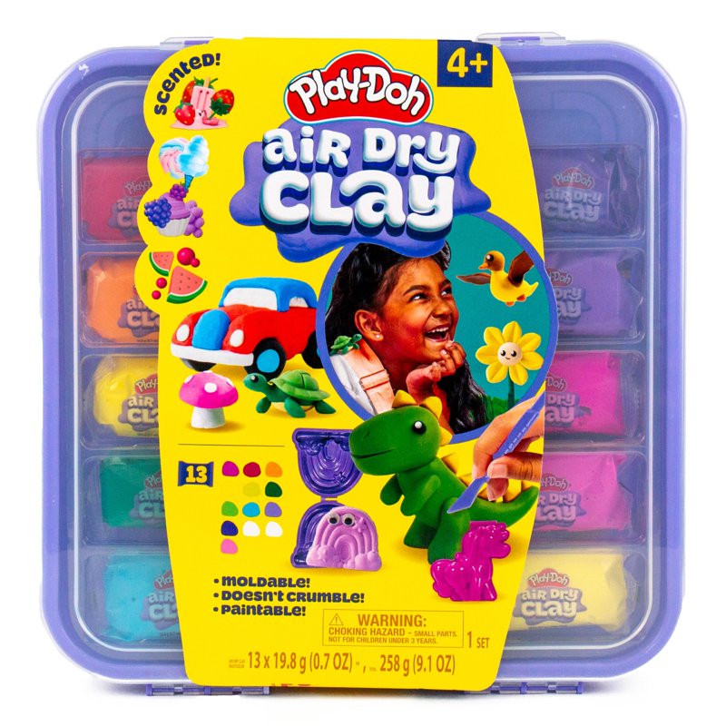 Play-Doh Air Dry Clay Set with Scented & Unscented Colors, 13-piece Creativity Kit