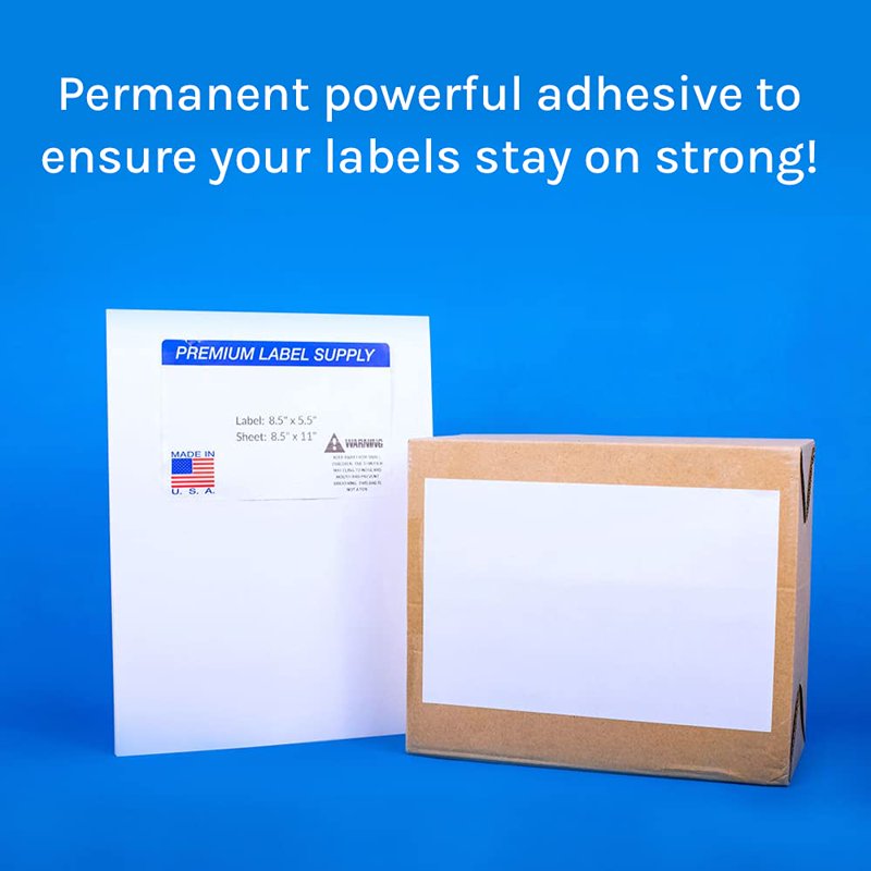 Multipurpose White Label Sheets - 8.5x5.5 Inches, Laser & Inkjet Compatible, 50+ Labels