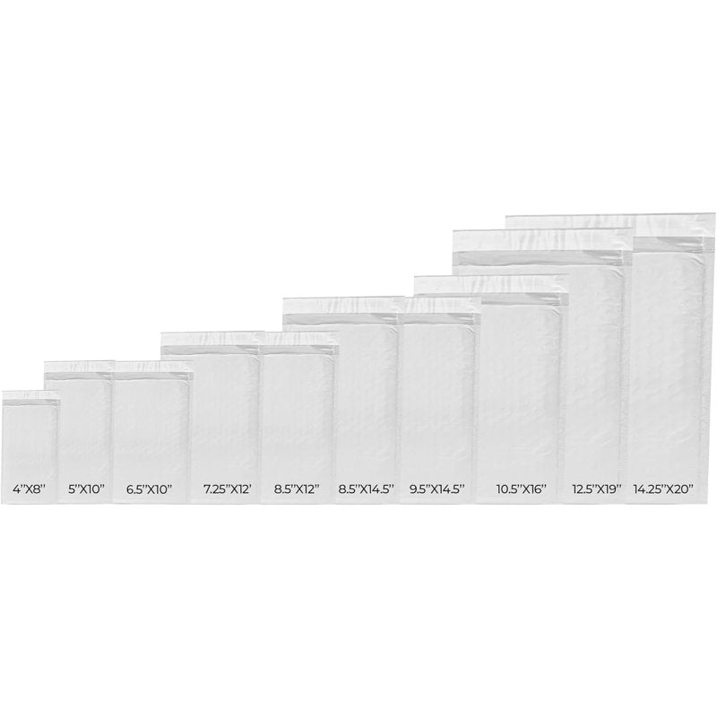 Poly Bubble Mailers 12.5x19 Inch Waterproof Self-Sealing Padded Envelopes Bulk Pack