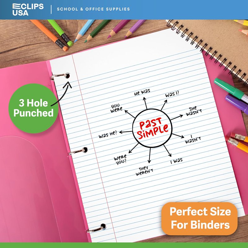 Loose Leaf College Ruled Notebook Paper 1800 Sheets 6-Pack Wide & College Rule
