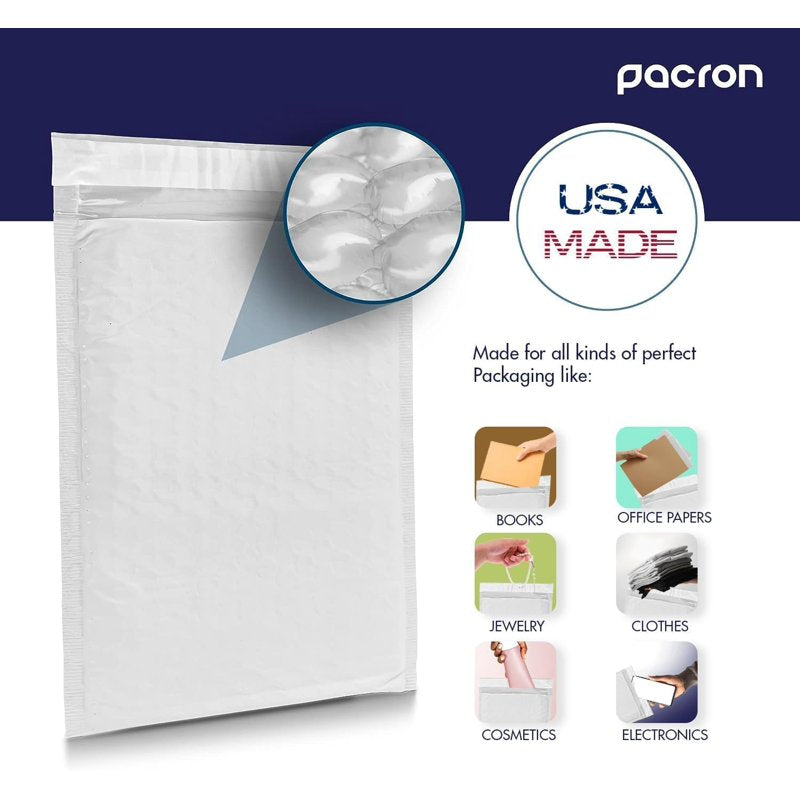 Poly Bubble Mailers 12.5x19 Inch Waterproof Self-Sealing Padded Envelopes Bulk Pack