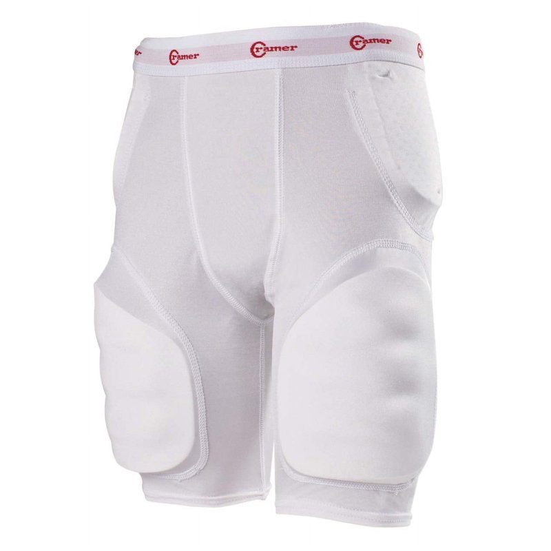 Youth Football Girdle with 5 Padding Layers - White, X-Large Size