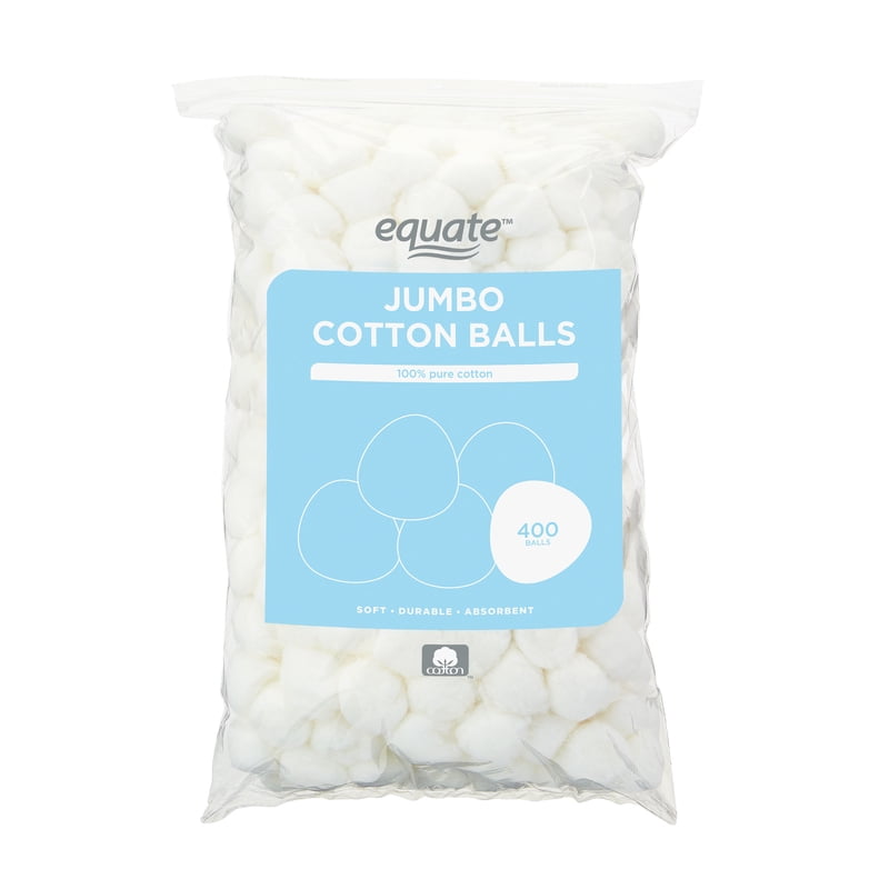 Jumbo Cotton Balls 400 Count - Soft, Absorbent, Multi-Purpose Cotton for Skin Care and DIY