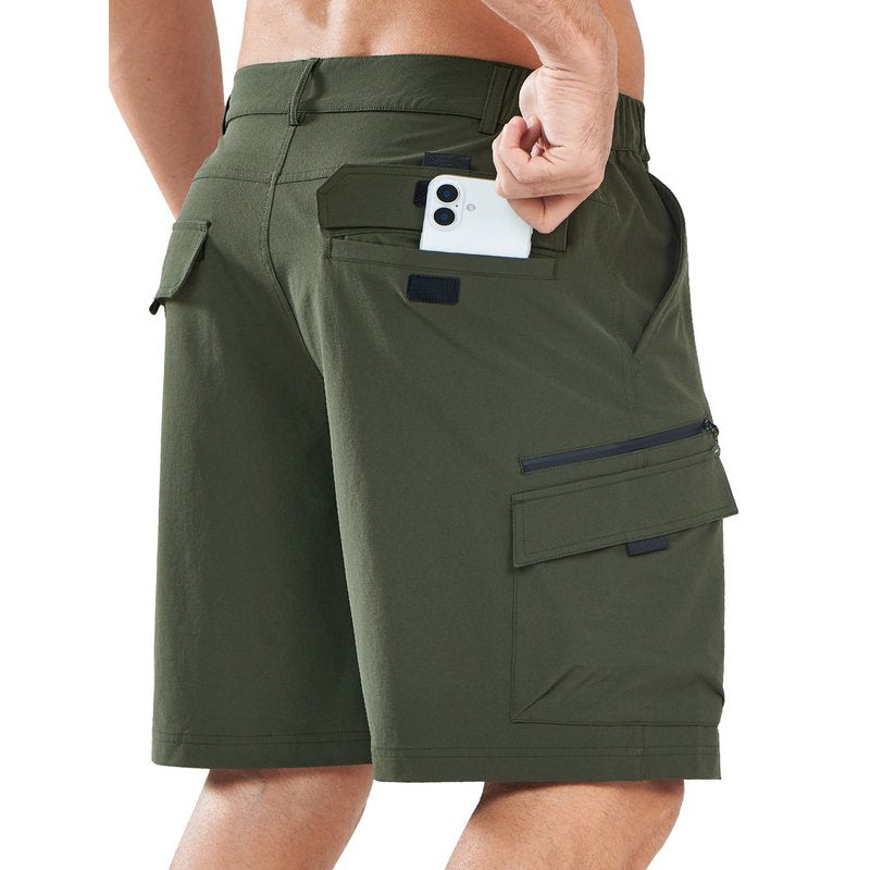 Men's 9-Inch Cargo Shorts - Multi-Function Hiking, Camping, Golf & Work