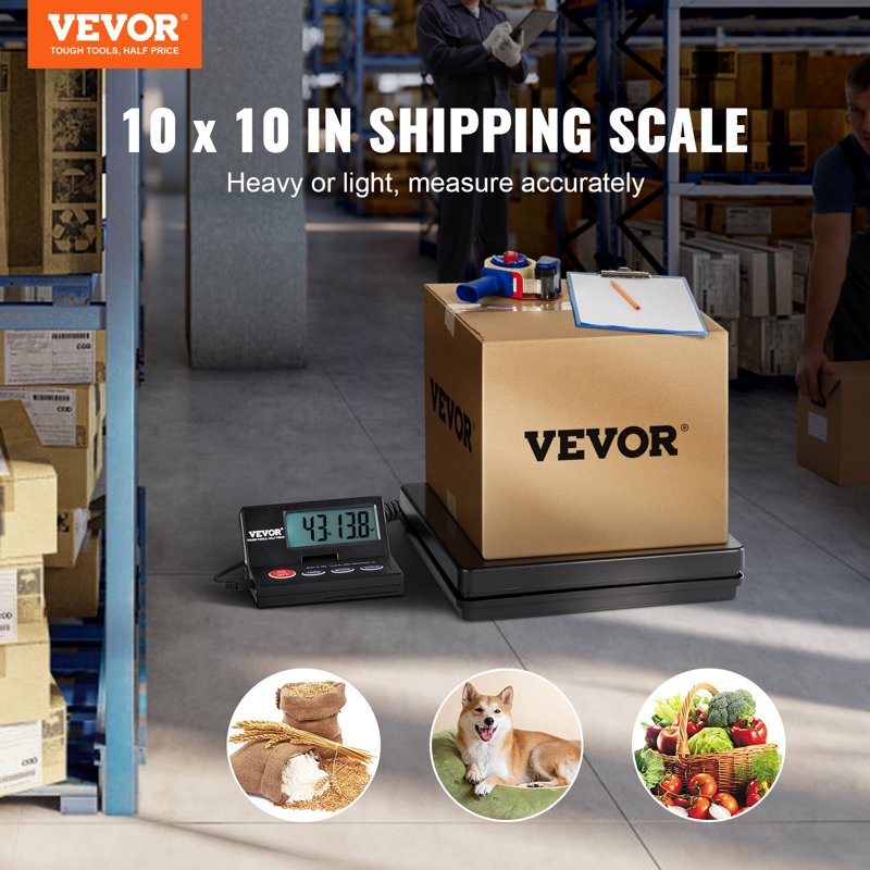 Digital Shipping Scale 110 lbs with Tare Hold and Foldable LCD for Postal & Luggage Weighing