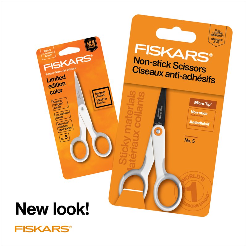 Micro-Tip Precision Scissors with Softgrip - Fiskars 5 Inch for Crafts & Sewing