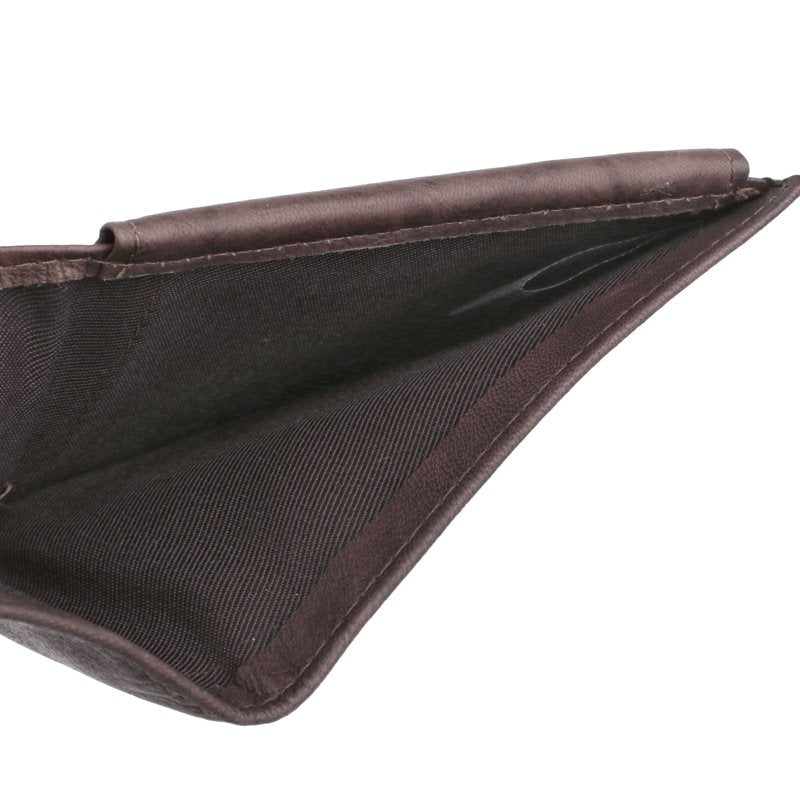 Men's Leather Credit Card Billfold Wallet with Currency Section - Tan