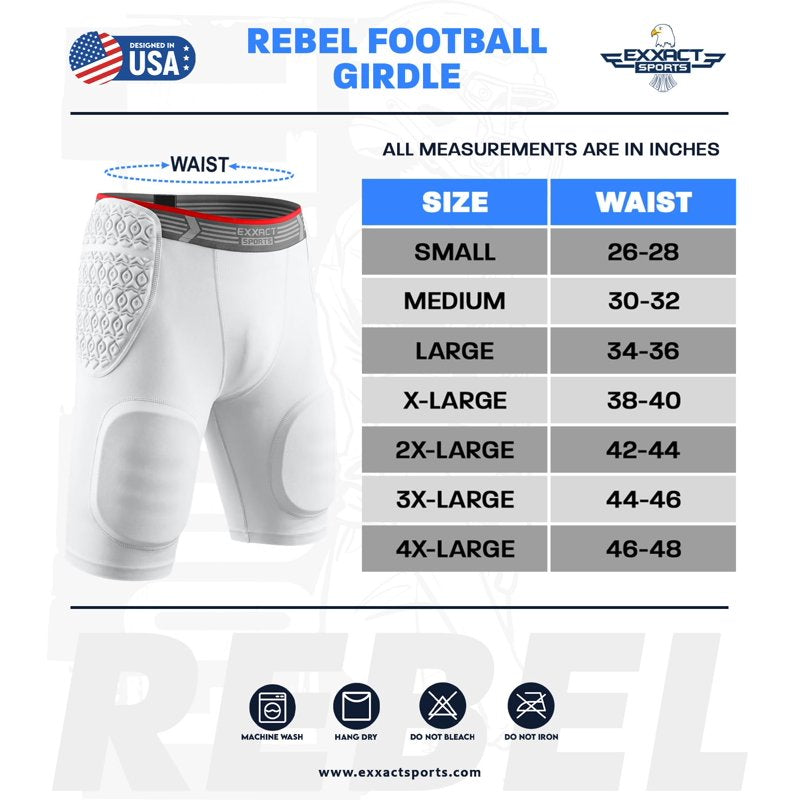 Adult Football Girdle with Hip Thigh Tailbone Pads Compression Shorts Protective Gear