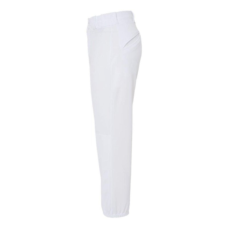 Women's Fastpitch Softball Pants - Belt Loop, Mid-Calf, White, Small