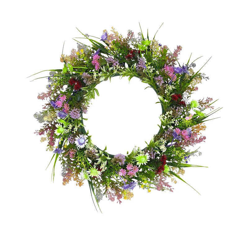 All-Season Artificial Wreath with Frosted Greenery and Berries - 15 Inch Indoor Outdoor Door Decor