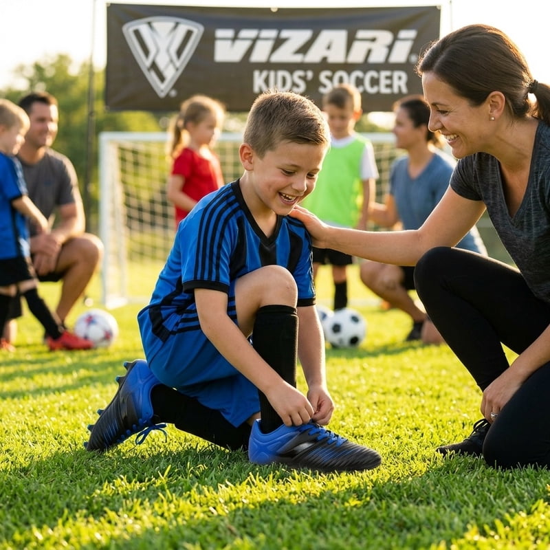 Vizari Liga Firm Ground Kids Soccer Cleats - Blue, 10.5