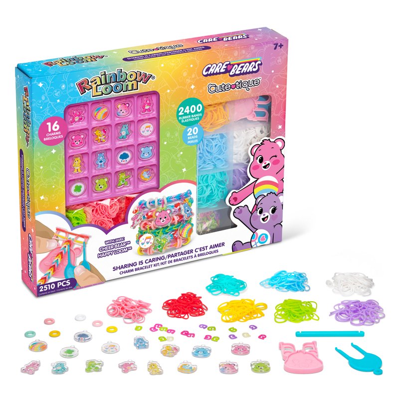 Kids DIY Rainbow Loom Care Bears Bracelet Kit with Charms & Bands