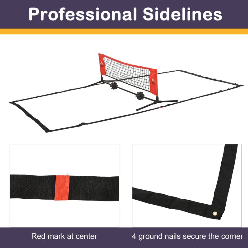 Soozier 23 ft Portable Soccer Tennis Net with Sideline & Carry Bag – Multi-Game Training Net