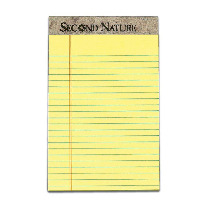 Recycled Ruled Notepad - 50 Sheets, 5 x 8 Inches, Canary, Pack of 12