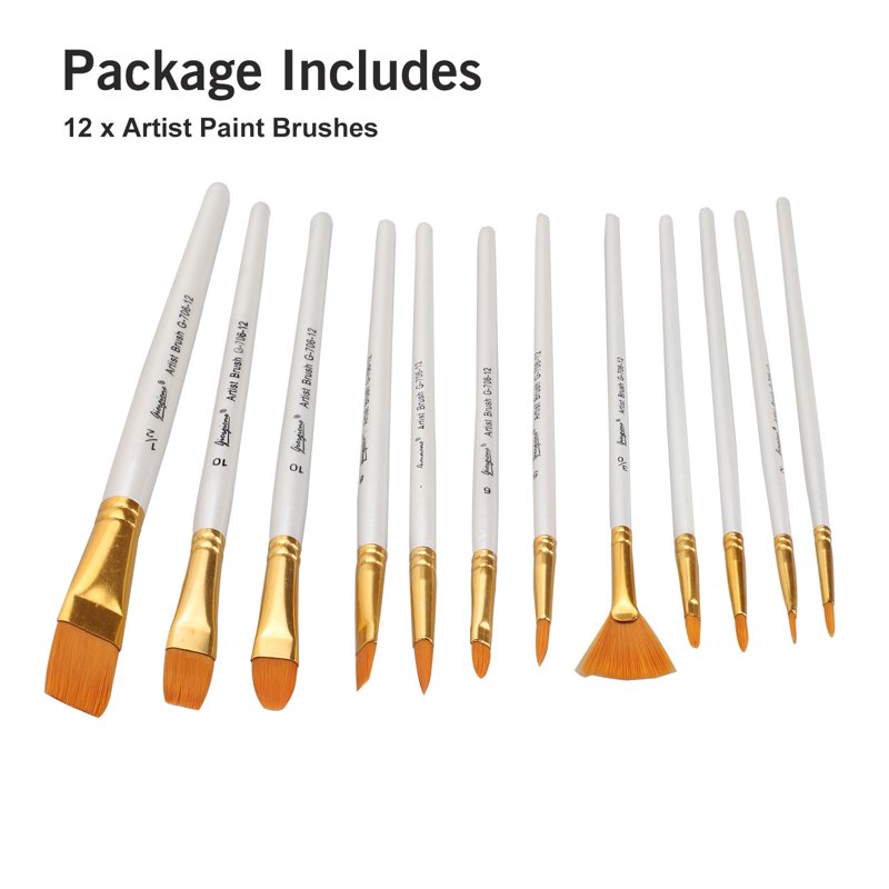 Miniature Detail Nylon Hair Art Brushes Set - 12 Pieces for Painting