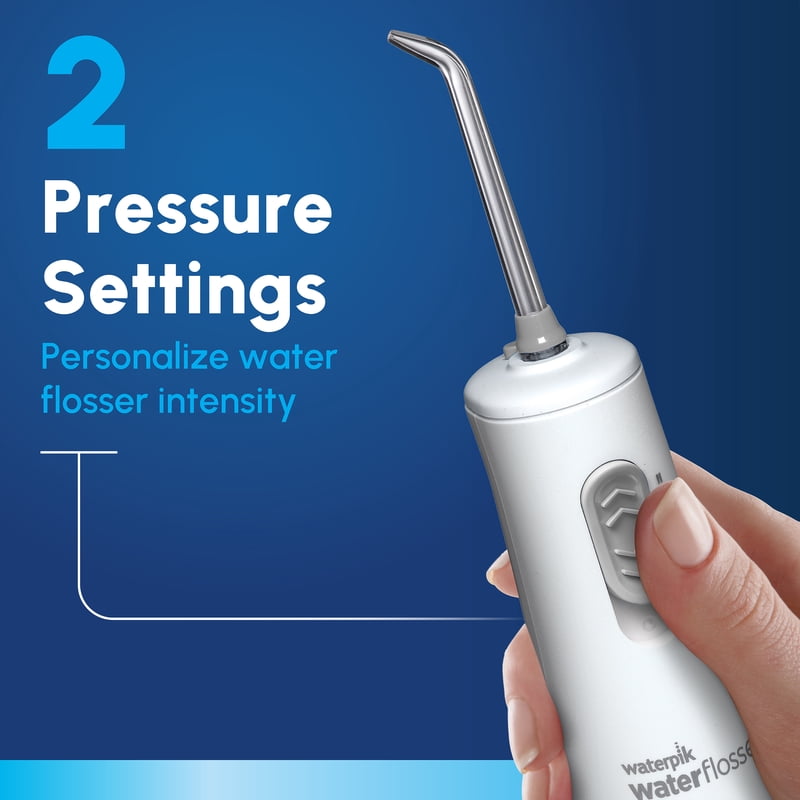 Portable Water Flosser with 2 Tips and 2 Settings - Cordless, Waterproof, ADA Accepted