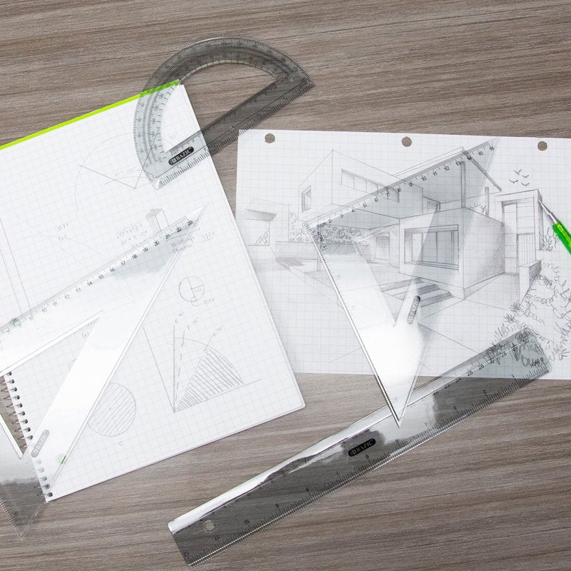 Semicircular 6-Inch Protractor for Geometry, Drawing & Measuring