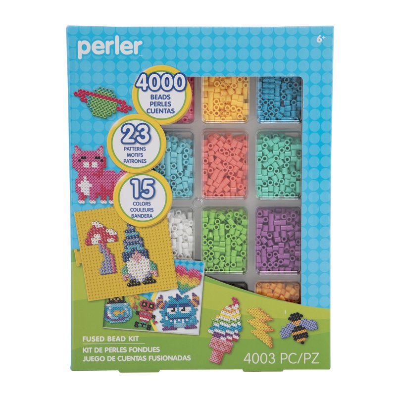 Perler Bead Craft Kit with 4000 Beads, 15 Colors & 23 Patterns - Creative Jewelry & Art Projects