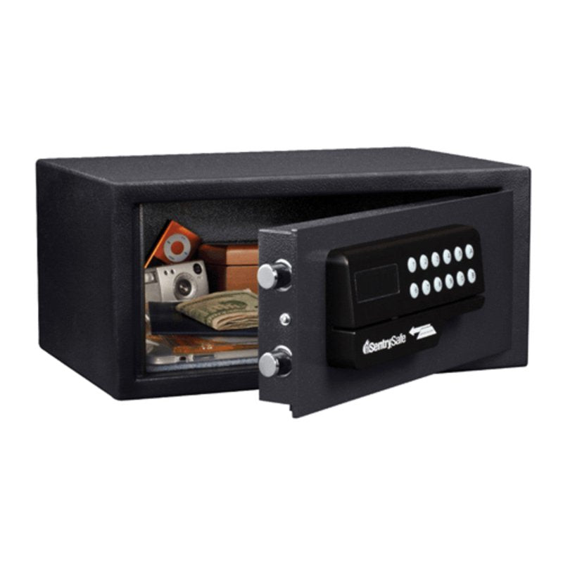 Electronic Hotel Safe with Card Swipe & Keypad, 0.41 Cu Ft, Black