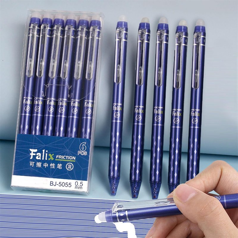 Erasable Gel Pens 6-Pack Retractable Smooth Writing and Mistake Erasing