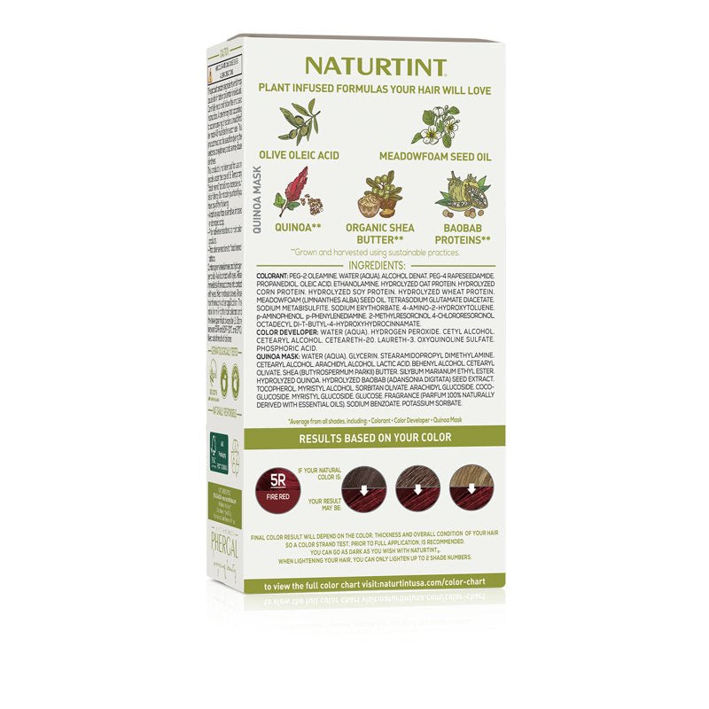 Natural Permanent Hair Color - Vibrant Red Shade, Pack of 6