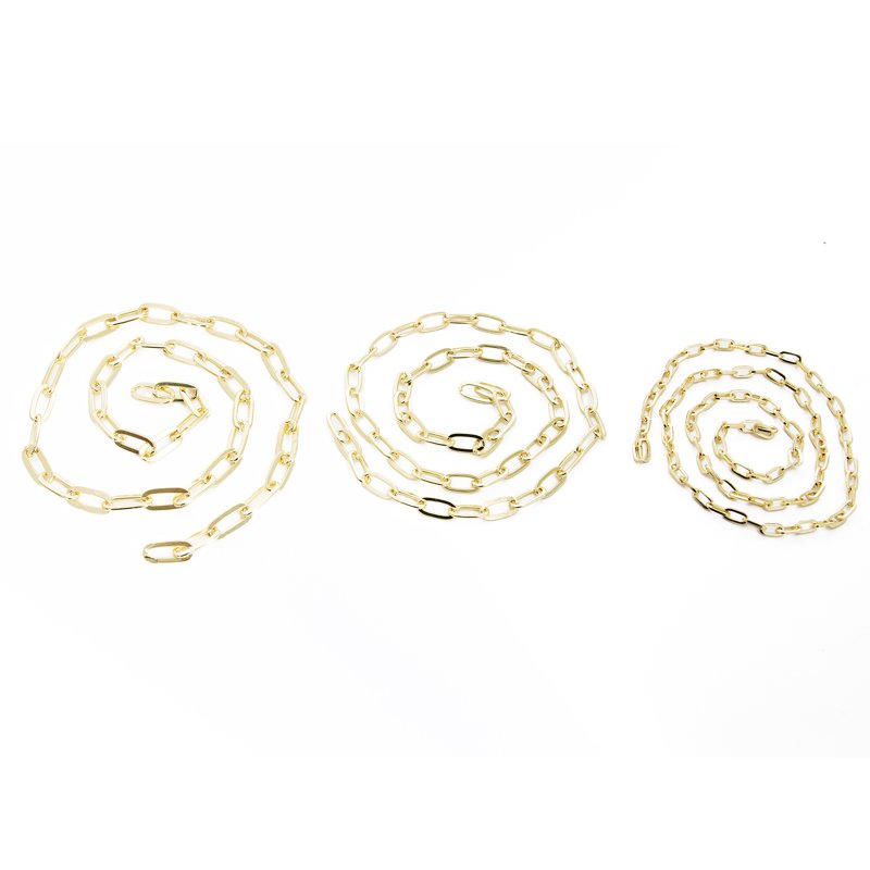 Two Pack Dainty Oval Chain with 3-Inch Extenders for Jewelry Making - Gold Finish