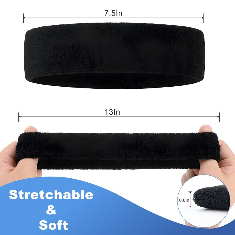 Multicolor Workout Sweat Headbands Set - No Slip, Sweat-Wicking Fitness Accessories