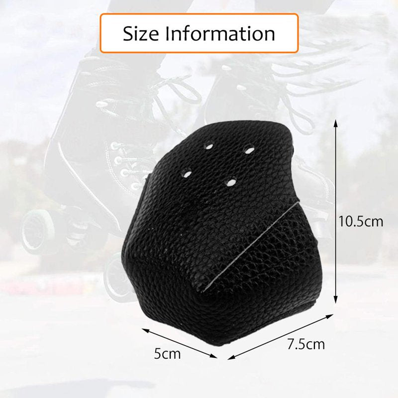 Roller Skate Toe Protectors Leather Cover 4-Hole Toe Guards for Inline Skates