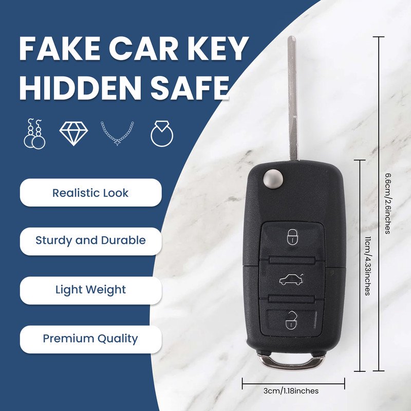 Fake Car Key Safe Hidden Discreet Storage for Jewelry Valuables - Pack Options