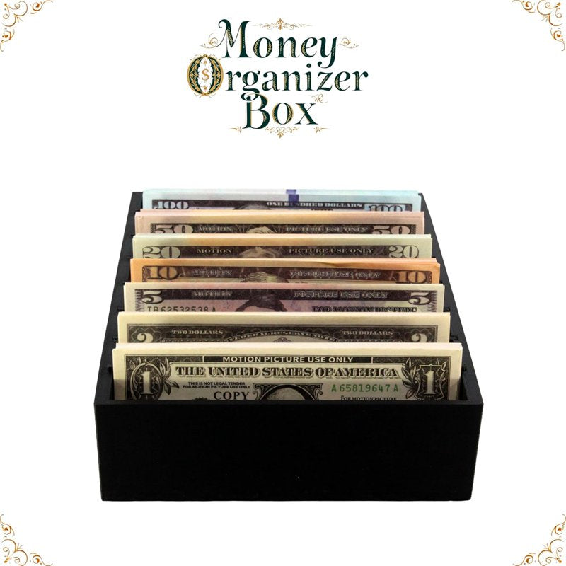 Adjustable 8-Compartment Money Organizer for Cash & Receipts - Made in USA
