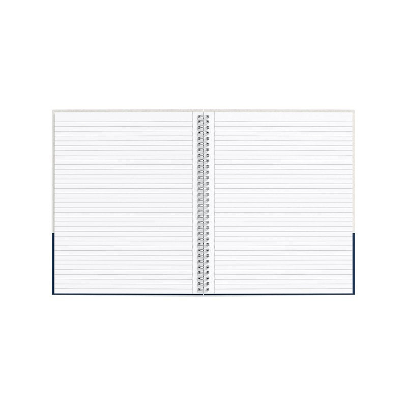 Large Hard Cover Ruled Notebook - Gray & Blue - 8.5x11, 80 Sheets