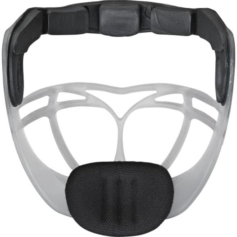 Softball Fielder's Mask with Wide Vision & Frosted Bars - Black/Clear