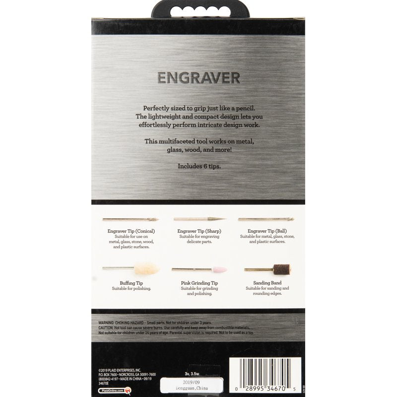 Engraving Tool Set with 6 Tips for Metal Glass Wood Crafting - 10 Pieces