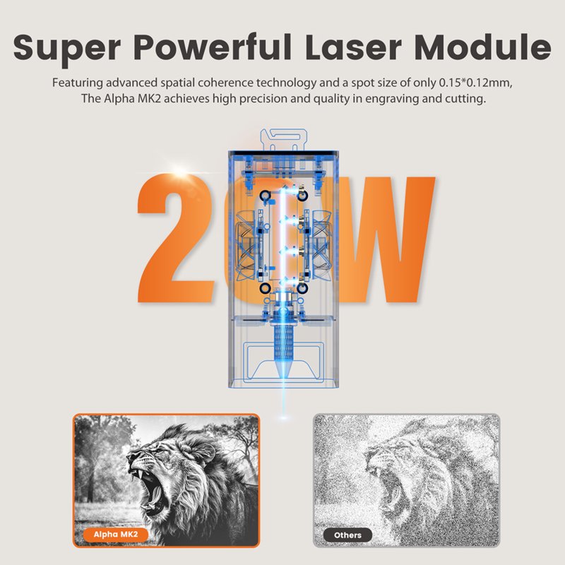High-Precision Engraving and Cutting Machine with Air Assist - 20W DIY Metal & Wood Engraver