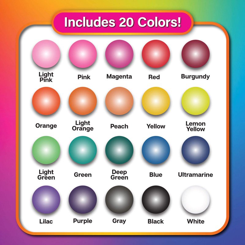 Rainbow Air Dry Clay Set with Molds & Sculpting Tools - 40 Pack Kids Art Kit