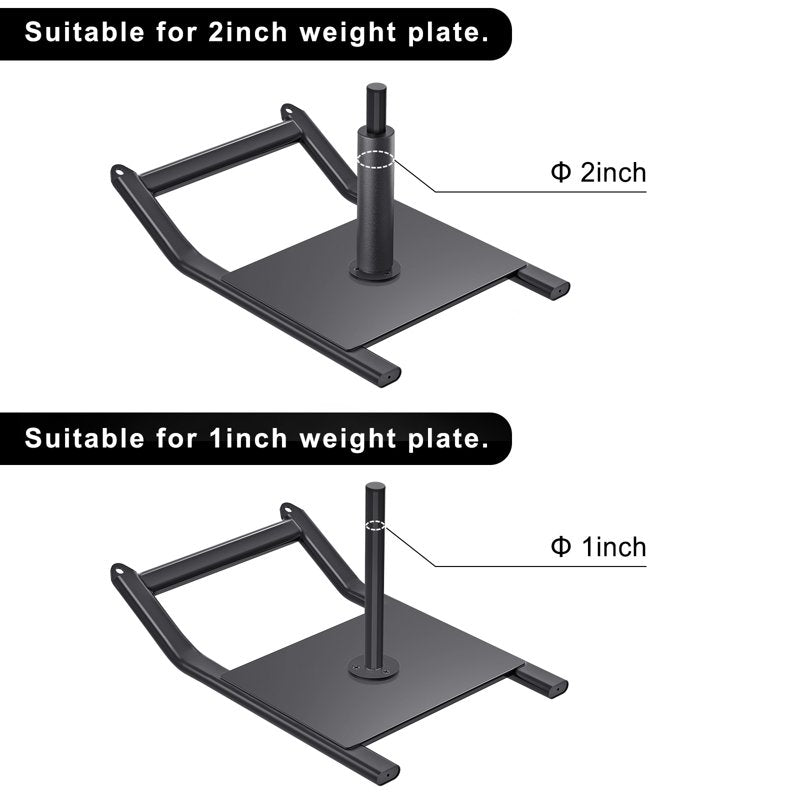 Weighted Sled for Speed & Strength Training - Fits 1" & 2" Plates, Black