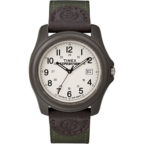 Men's Outdoor Expedition Watch with Leather & Nylon Strap 39mm