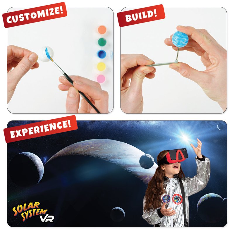 Solar System Science Kit with VR Goggles for Kids Ages 8-12 | Space Experiments & Learning