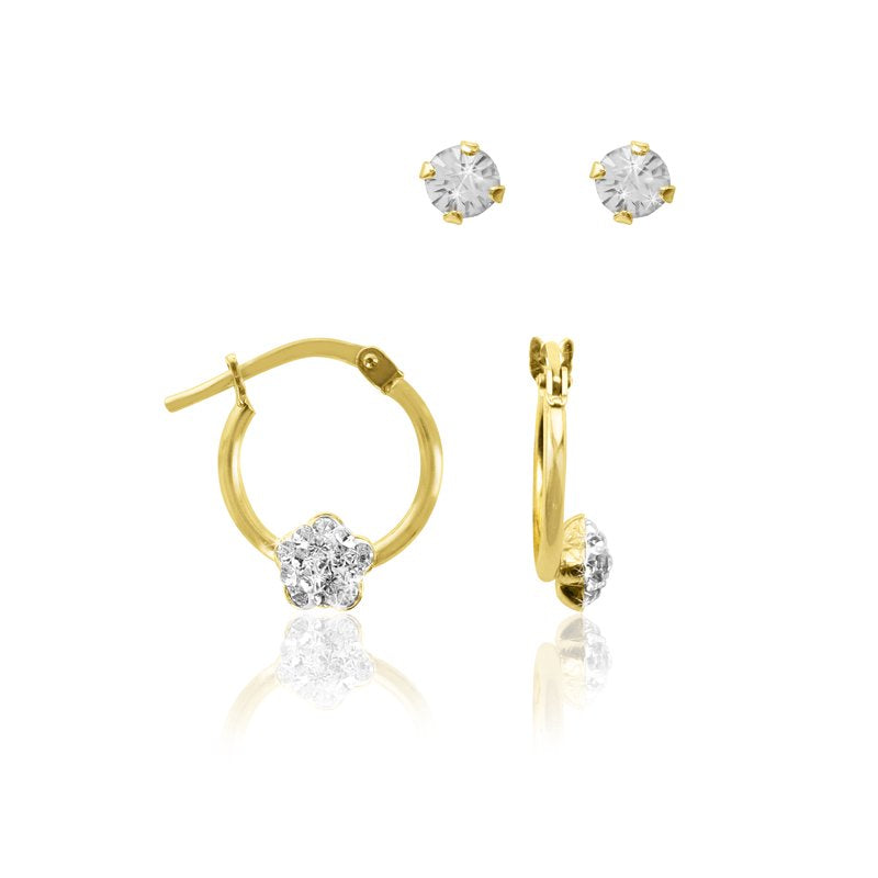 Children's Crystal Earring Set - 10K Gold Filled Hypoallergenic Jewelry