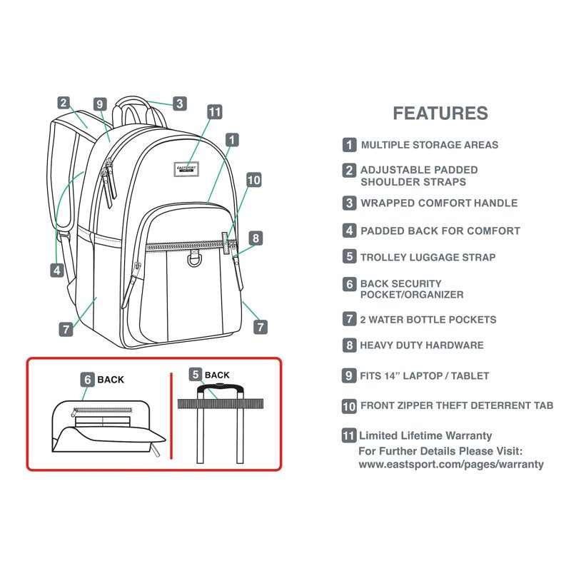 Unisex Stylish Travel & School Backpack with Laptop Fit - Multiple Colors