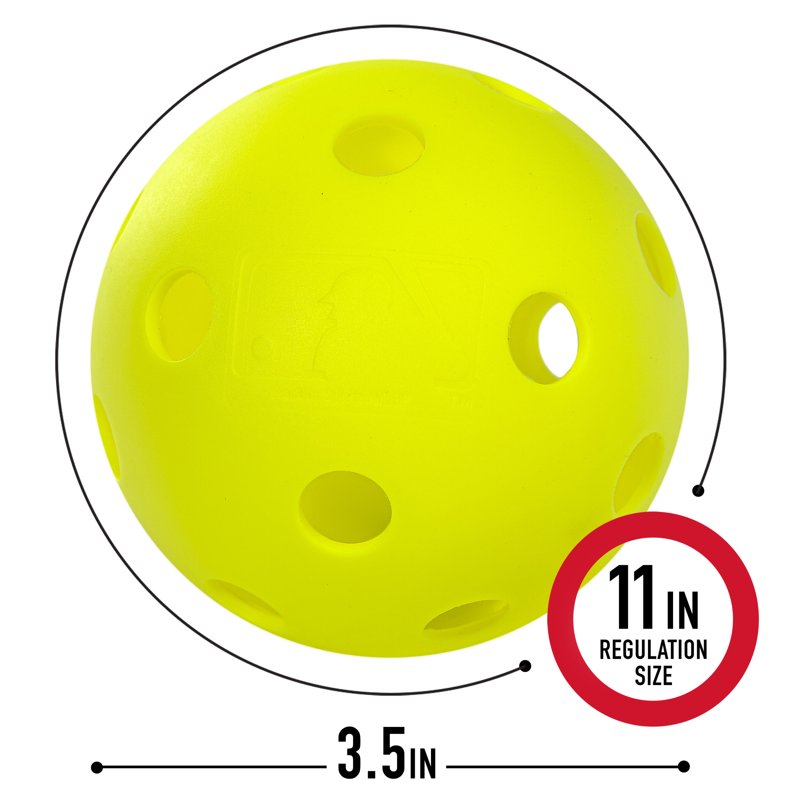 Plastic Softballs for Kids - 6 Bright Yellow 90mm Baseballs for Practice & Backyard Play