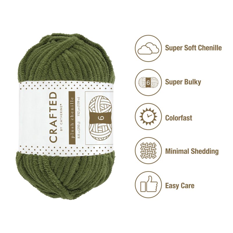 Super Bulky Chenille Yarn for Knitting & Crocheting - 4 Pack, Soft & Durable